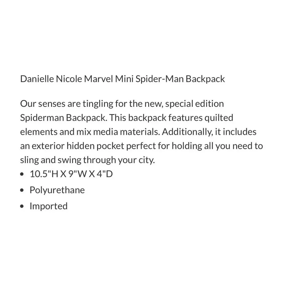 Danielle Nicole Spider-Man Popsicle Mini Backpack Marvel Superhero Comic Bag